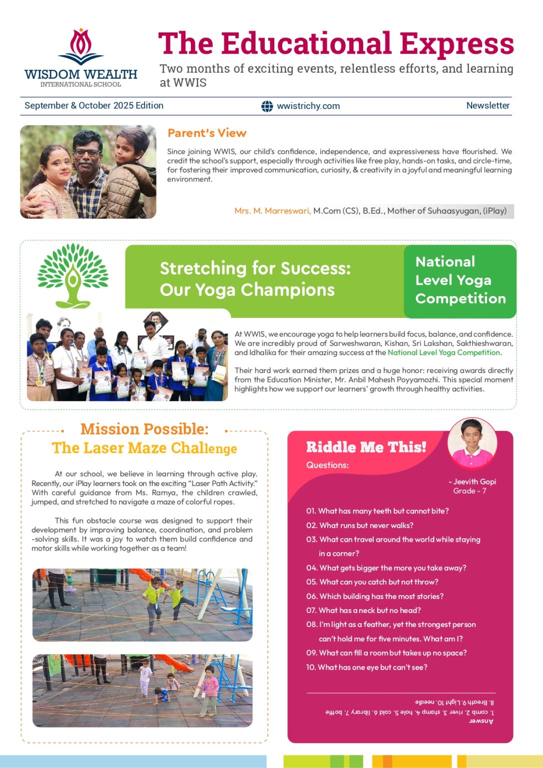 Newsletter page
